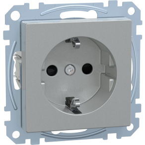   Schneider Merten 2P+F csatlakozóaljzat, biztonsági zsaluval, csavaros, 16A, System-M, alumínium MEG2400-0460