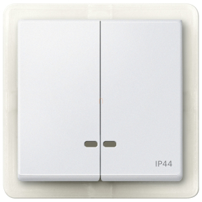   Schneider Merten Dupla billentyű, fényjelzős funkciókhoz, IP44, System-M, mattfehér MEG3424-0419