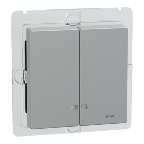   Schneider Electric Merten System M - MEG3424-0460 - Dupla billentyű, fényjelzős funkciókhoz, IP44, alumínium