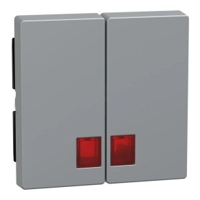   Schneider Electric Merten System M - MEG3456-0460 - Dupla billentyű, piros fényjelző ablakokkal, alumínium