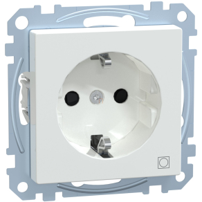   Schneider Merten 2P+F csatlakozóaljzat, biztonsági zsaluval, ruhaszárító gép szimbólummal, rugós, 16A, System-M, aktívfehér MEG2351-0325
