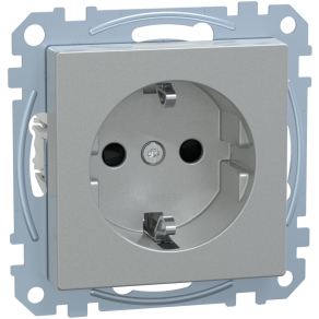   Schneider Merten 2P+F csatlakozóaljzat, biztonsági zsaluval, ruhaszárító gép szimbólummal, rugós, 16A, System-M, alumínium MEG2351-0460