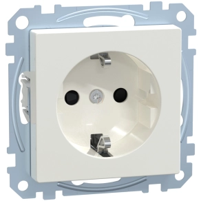   Schneider Merten 2P+F csatlakozóaljzat, biztonsági zsaluval, mosógép szimbólummal, rugós, 16A, System-M, polárfehér MEG2352-0319