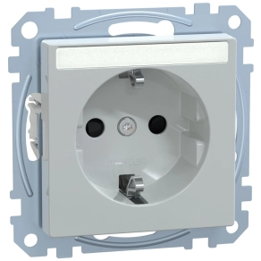   Schneider Merten 2P+F csatlakozóaljzat, biztonsági zsaluval, feliratozható, rugós, 16A, System-M, szürke MEG2302-0329