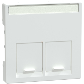   Schneider Merten Fedlap, 2xRJ45 aljzathoz, feliratozható, System-M, aktívfehér MEG4574-0325