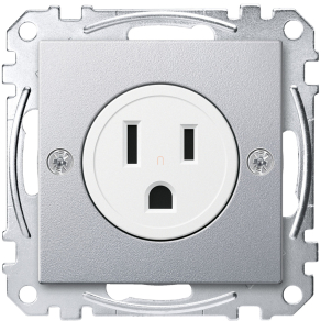   Schneider Merten Amerikai 2P+F csatlakozóaljzat, 15A, 125 V, System-M, alumínium MEG2151-0460
