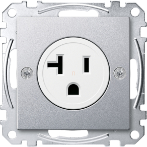   Schneider Merten Amerikai 2P+F csatlakozóaljzat, 20A, 125 V, System-M, alumínium MEG2156-0460