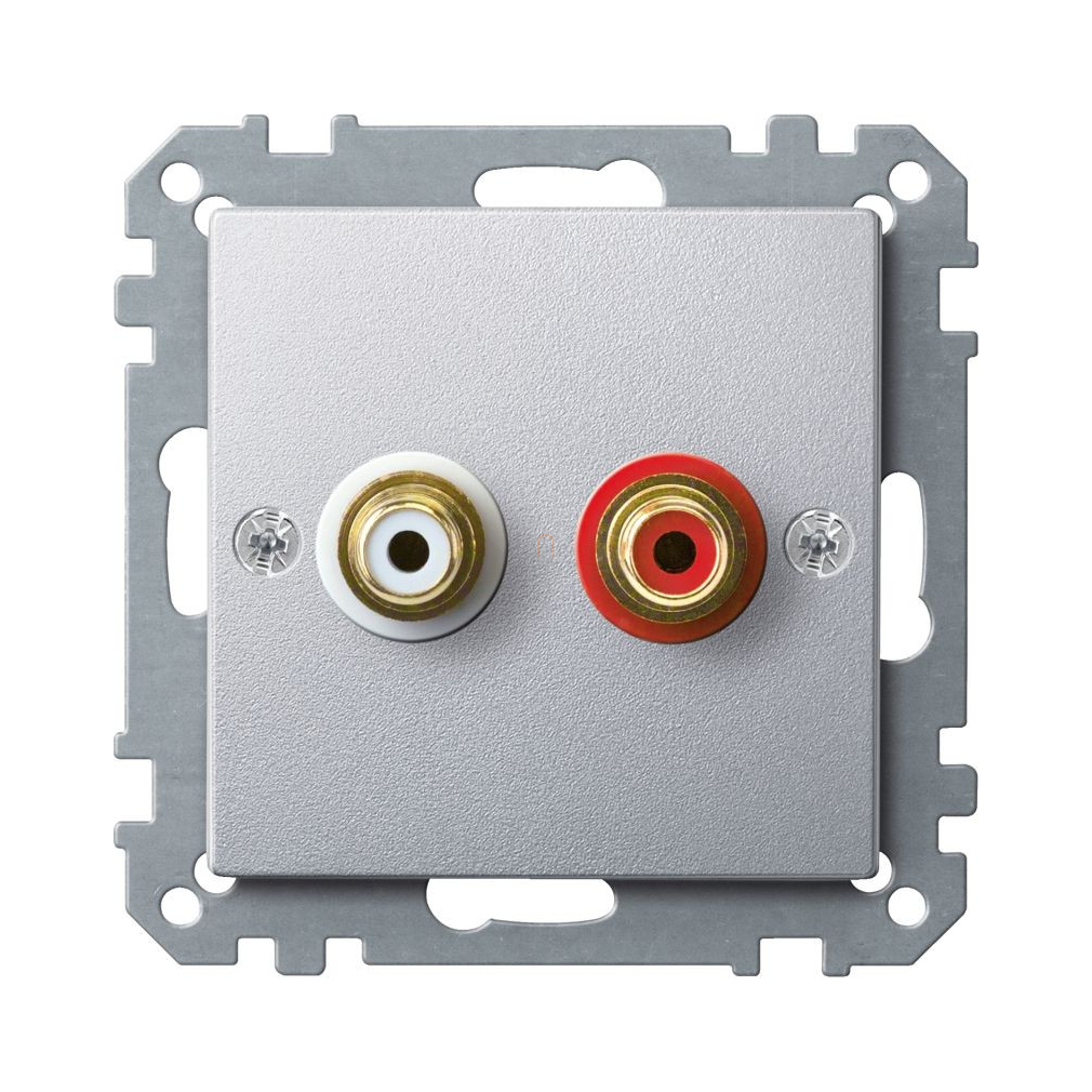 Merten Audio csatlakozóaljzat (RCA), System-M, alumínium MEG4350-0460 Schneider