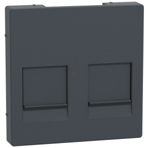   Schneider Merten Fedlap, 2xRJ45 moduláris betétekhez, System-M, antracit MEG4562-0414