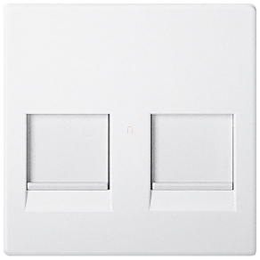   Schneider Merten Fedlap, 2xRJ45 moduláris betétekhez, System-M, mattfehér MEG4562-0419