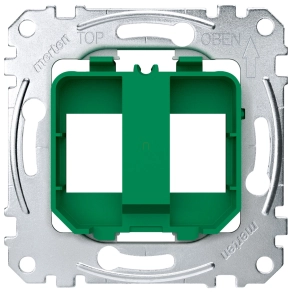   Schneider Merten Rögzítőkeret, 2xRJ45 moduláris betétekhez, zöld MEG4566-0004