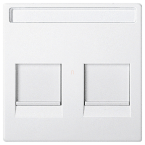   Schneider Merten Fedlap, 2xRJ45 moduláris betétekhez, feliratozható, System-M, mattfehér MEG4564-0419