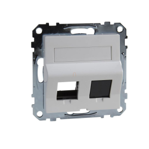   Schneider Merten 2xRJ45 adatpter, Lexcom betétekhez, feliratozható, System-M, aktívfehér MEG4568-0325