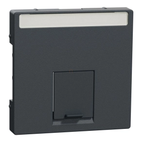   Schneider Merten Fedlap, 1xRJ45 aljzathoz, feliratozható, System-M, antracit MEG4573-0414