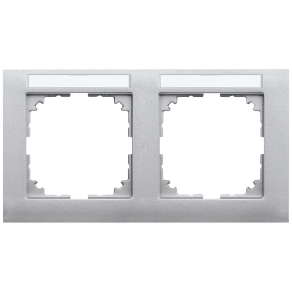   Schneider Merten M-Pure feliratozható vízszintes kettes keret, alumínium MEG4021-3660