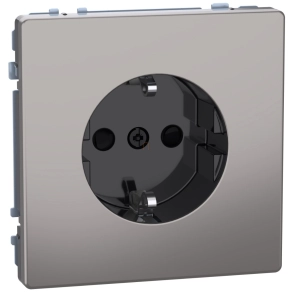   Schneider Electric Merten System Design - MEG2300-6050 - 2P+F csatlakozóaljzat biztonsági zsaluval, rugós, 16A, nikkel