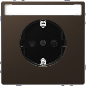   Schneider Electric Merten System Design - MEG2302-6052 - 2P+F csatlakozóaljzat biztonsági zsaluval, feliratozható, rugós, 16A, mokka