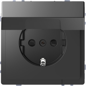   Schneider Electric Merten System Design - MEG2310-6034 - 2P+F csatlakozóaljzat biztonsági zsaluval, csapófedéllel, rugós, 16A, antracit
