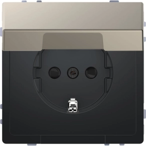   Schneider Electric Merten System Design - MEG2310-6050 - 2P+F csatlakozóaljzat biztonsági zsaluval, csapófedéllel, rugós, 16A, nikkel