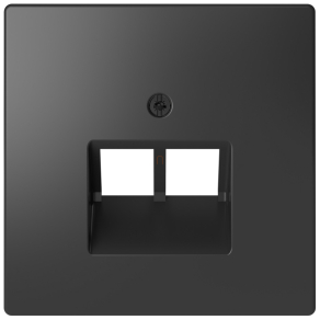   Schneider Electric Merten System Design - MEG4522-6034 - Fedlap 2xRJ45 aljzathoz, döntött, antracit