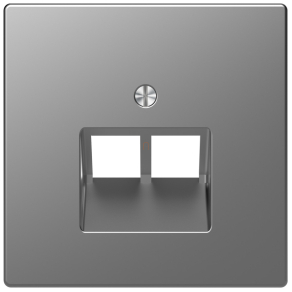   Schneider Electric Merten System Design - MEG4522-6036 - Fedlap 2xRJ45 aljzathoz, döntött, acél