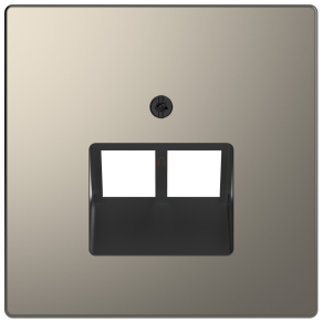   Schneider Electric Merten System Design - MEG4522-6050 - Fedlap 2xRJ45 aljzathoz, döntött, nikkel