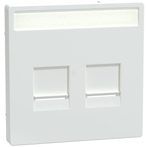   Schneider Electric Merten System Design - MEG4564-6035 - Fedlap 2xRJ45 moduláris betétekhez, feliratozható, lótuszfehér
