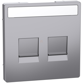   Schneider Electric Merten System Design - MEG4564-6036 - Fedlap 2xRJ45 moduláris betétekhez, feliratozható, acél