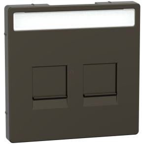   Schneider Electric Merten System Design - MEG4564-6052 - Fedlap 2xRJ45 moduláris betétekhez, feliratozható, mokka