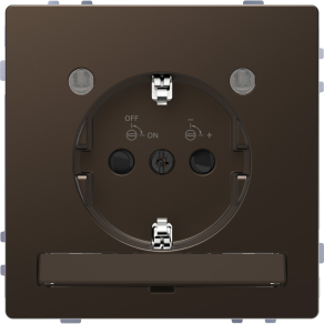   Schneider Electric Merten System Design - MEG2304-6052 - 2P+F csatlakozóaljzat biztonsági zsaluval, LED világítással, rugós, 16A, mokka