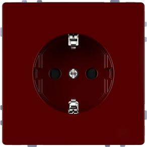   Schneider Electric Merten System Design - MEG2300-6006 - 2P+F csatlakozóaljzat biztonsági zsaluval, rugós, 16A, piros