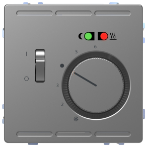  Schneider Electric Merten System Design - MEG5764-6036 - Padlótermosztát kapcsolóval, 250 V, 10A, acél