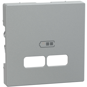   Schneider Merten Fedlap, USB töltőkhöz, System-M, alumínium MEG4367-0460