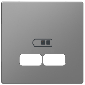   Schneider Electric Merten System Design - MEG4367-6036 - Fedlap USB töltőkhöz, acél