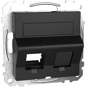   Schneider Merten 2xRJ45 adatpter, Lexcom betétekhez, feliratozható, System-M, fekete MEG4568-0403