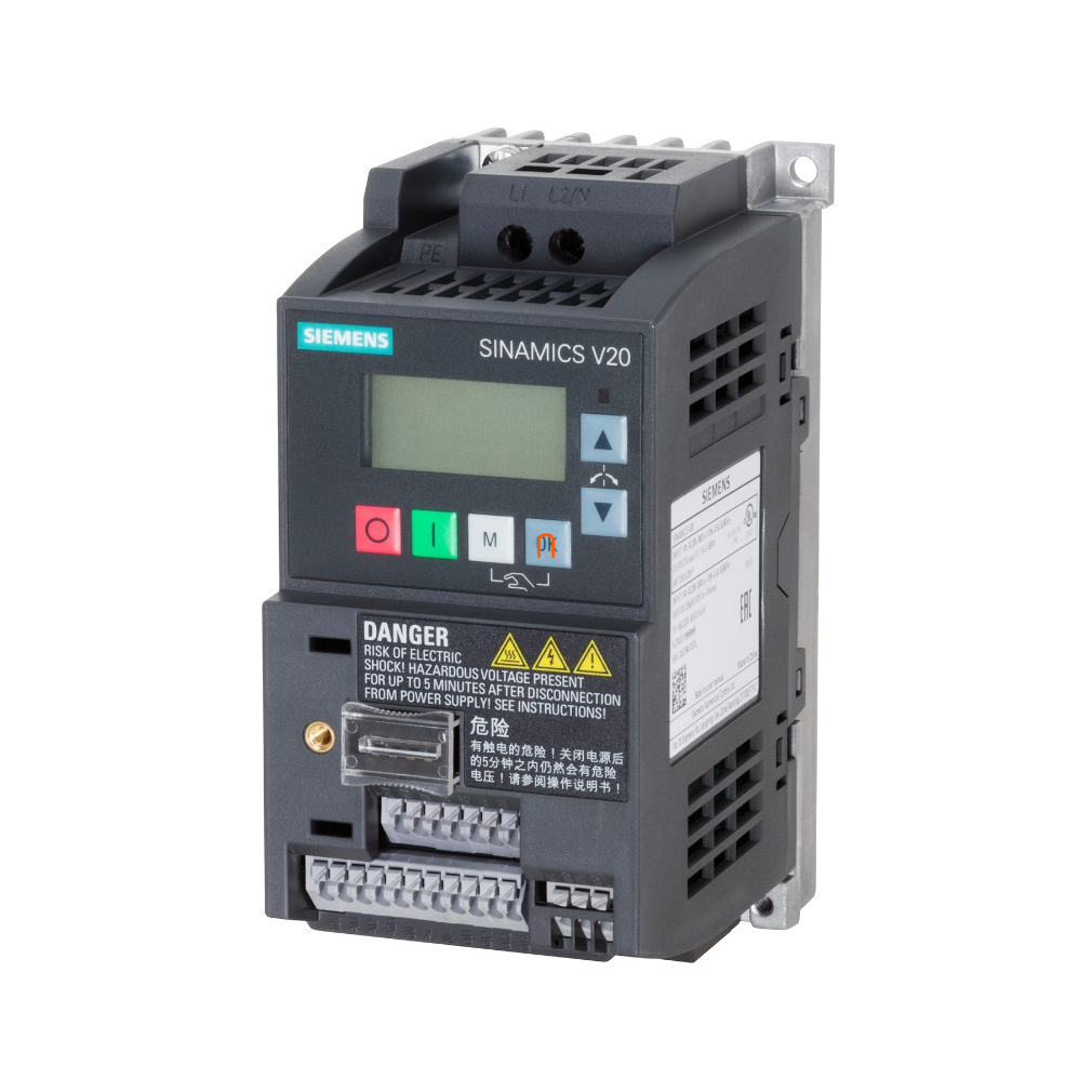 Siemens frekvenciaváltó 1F, 200-240V, 0,25kW, 1,7A, beépített C1 szűrővel, BOP panellel, - Sinamics V20 6SL3210-5BB12-5BV1