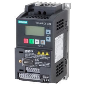   Siemens frekvenciaváltó 1F, 200-240V, 0,25kW, 1,7A, beépített C1 szűrővel, BOP panellel, - Sinamics V20 6SL3210-5BB12-5BV1