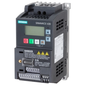   Siemens frekvenciaváltó 1F, 200-240V, 0,37kW, 2,3A, beépített C1 szűrővel, BOP panellel, - Sinamics V20 6SL3210-5BB13-7BV1