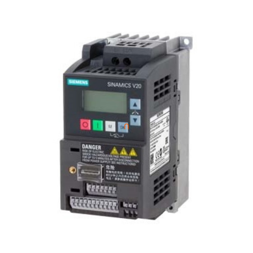 Siemens frekvenciaváltó 1F, 200-240V, 0,75kW, 4,2A, beépített C1 szűrővel, BOP panellel, - Sinamics V20 6SL3210-5BB17-5BV1