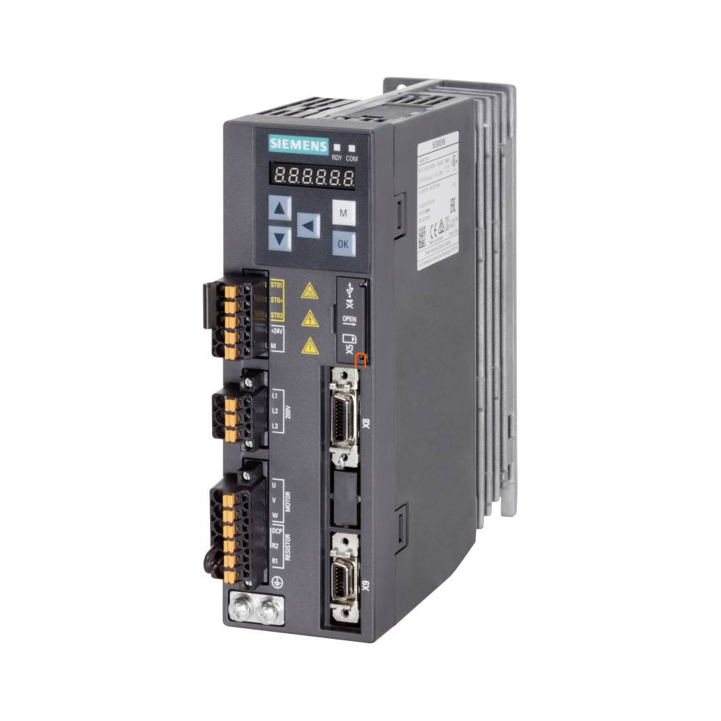 Siemens frekvenciaváltó 1F, 200-240V, 0,4kW, 2,6A, beépített szűrővel - Sinamics V90 Profinet 6SL3210-5FB10-4UF1