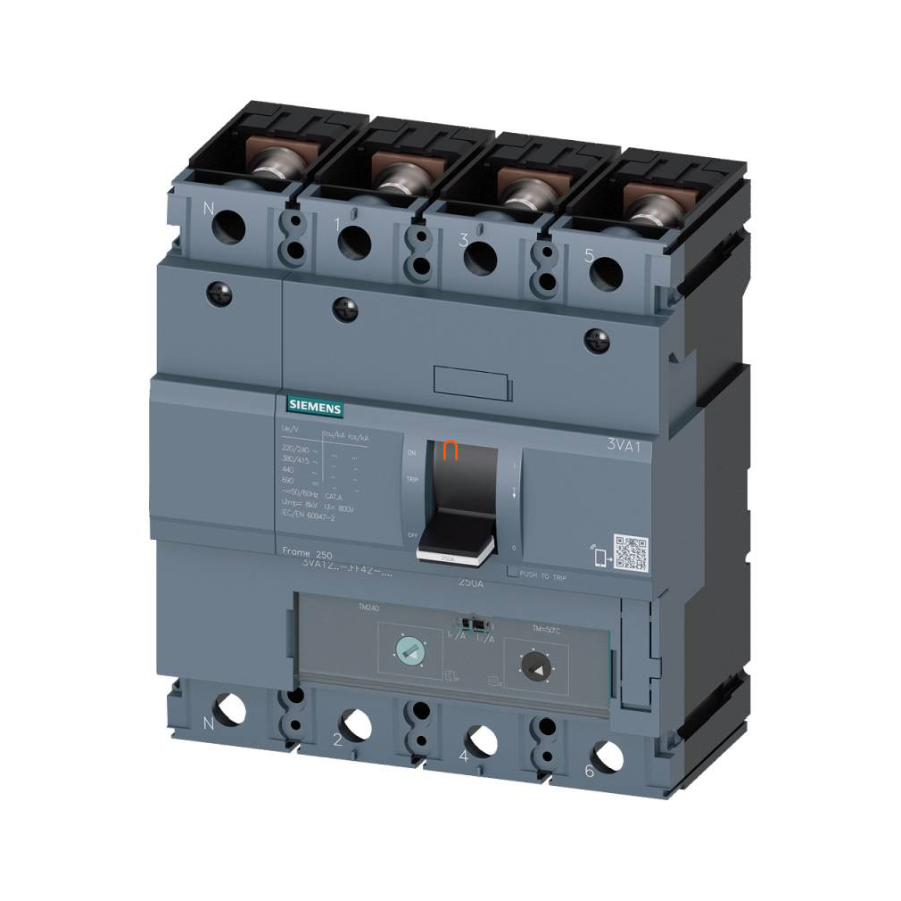 Siemens 3VA1225-5FF42-0AA0 szakaszoló kapcsoló 4P 250A, kábelsarus csatlakozás