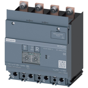   Siemens 3VA9114-0RL20 RCD520 hibaáram kioldó, 0,03-5A, 30mA, A típus, 4P 3VA1 160 A-hez