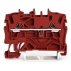 Wago 2002-1203 2 vezetékes átmenő sorkapocs, 2,5 mm², Push-in CAGE CLAMP®, DIN 35 x 15/7,5 sínhez, oldalsó és középső jelölés, Ex e II alkalmazásokhoz, piros