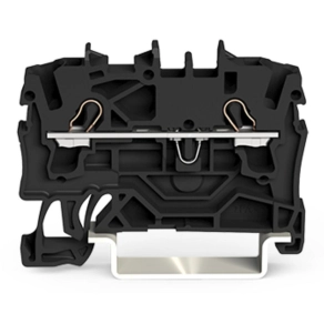 Wago 2002-1205 2 vezetékes átmenő sorkapocs, 2,5 mm², Push-in CAGE CLAMP®, DIN 35 x 15/7,5 sínhez, oldalsó és középső jelölés, Ex e II alkalmazásokhoz, fekete