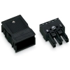 Wago 770-103 WINSTA® MIDI aljzat, tehermentesítő házzal, 3 pólusú, A kódolású, 4 mm², fekete