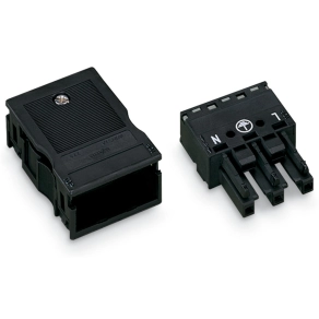 Wago 770-103 WINSTA® MIDI aljzat, tehermentesítő házzal, 3 pólusú, A kódolású, 4 mm², fekete