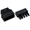 Wago 770-105 WINSTA® MIDI aljzat, tehermentesítő házzal, 5 pólusú, A kódolású, 4 mm², fekete