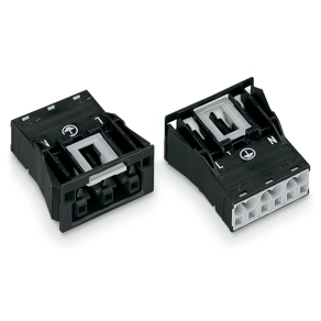 Wago 770-703 WINSTA® MIDI bepattintható aljzat, 3 pólusú, A kódolású, fekete