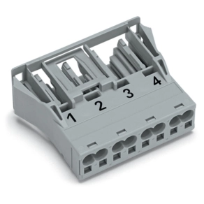 Wago 770-744 WINSTA® MIDI bepattintható aljzat, 4 pólusú, B kódolású, szürke
