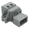 Wago 231-602/019-000 apacsatlakozó, 2 pólusú, 2,5 mm², 5 mm, szürke